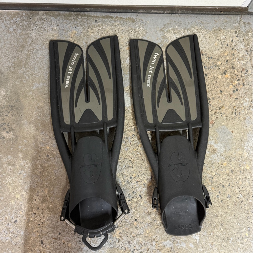 Black and Gray Diving Fins
